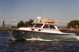 34' Odyssey: lobster boat styled pilothouse cruiser does 30 knots