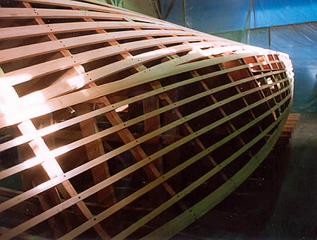 Custom cold-molded wooden boat construction The 34' Odyssey