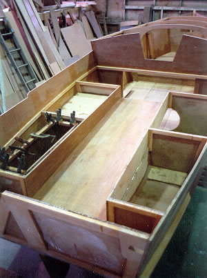 cabin, we've got the berth plywood installed. The cabin sole plywood 