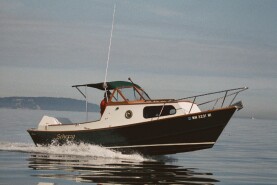 23' Dory: wood power dories are light and fast