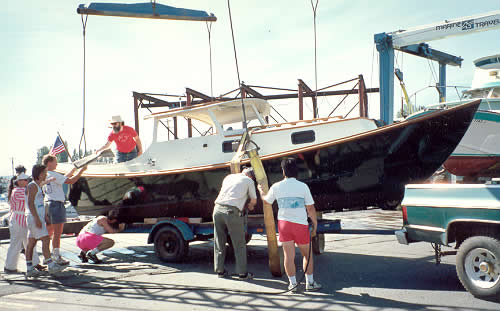 custom wood boatbuilding the st. pierre dory launch